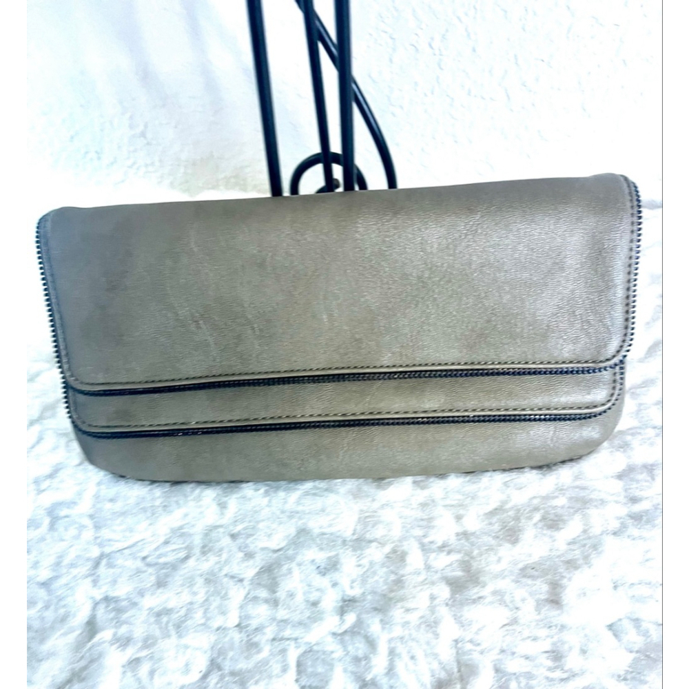 The Banana Republic Grey Leather Clutch